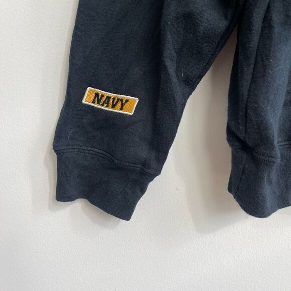 J. America Sportswear Mens Navy Yellow Hoodie Pullover Sweatshirt Size Large - Picture 4 of 6